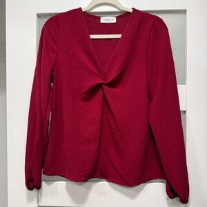 GILLI Women's Red Long Sleeve Top